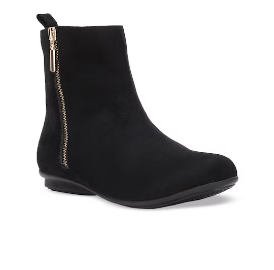 Women Black Solid Suede High-Top Flat Boots